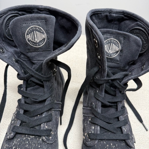 Palladium Pampa Hi Men’s 10 Black Canvas Boots Paint Splatter Combat main image 10